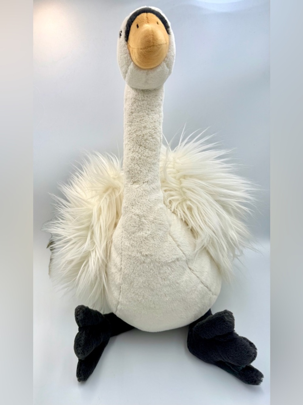 Jellycat Cream & Black Plush Swan 🦢 Stuffed Animal